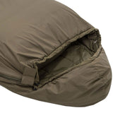 unzipped head of carinthia tropen olive sleeping bag