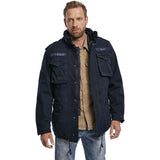 navy blue brandit m65 giant jacket large chest pockets