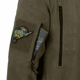 olive green helikon patriot fleece zipped sleeve pocket