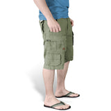 olive green surplus raw vintage trooper shorts side view
