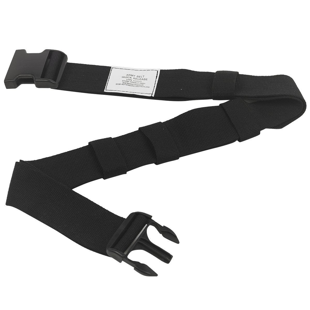 open black mil tec army quick release belt 50mm