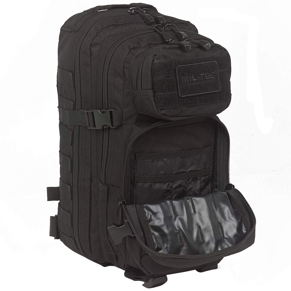 open front pocket mil tec molle assault pack 20l black