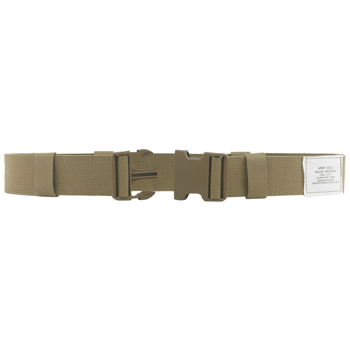 open quick release buckle of mil tec army coyote belt 50mm