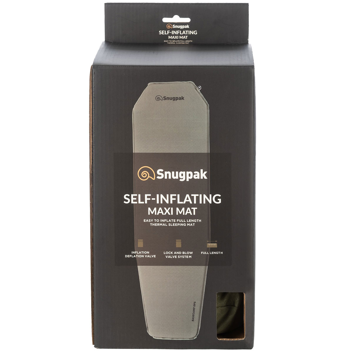 packaging of snugpak maxi camping mat olive green