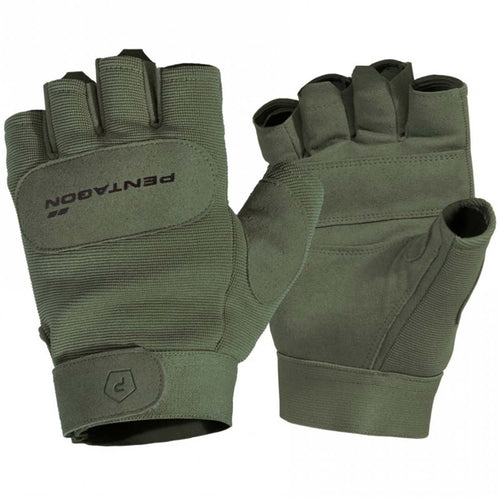 pentagon fingerless duty mechanic gloves olive