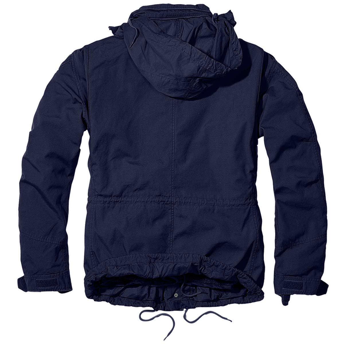 rear of brandit navy blue m65 giant jacket