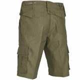 rear of military combat shorts olive green