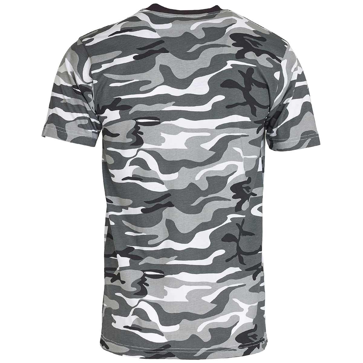 rear of urban camouflage tshirt