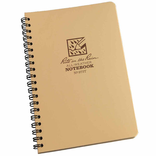 rite in the rain side spiral notebook tan 4 5/8