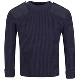 royal navy blue wool jumper front