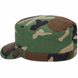   side view of woodland camo us army patrol cap