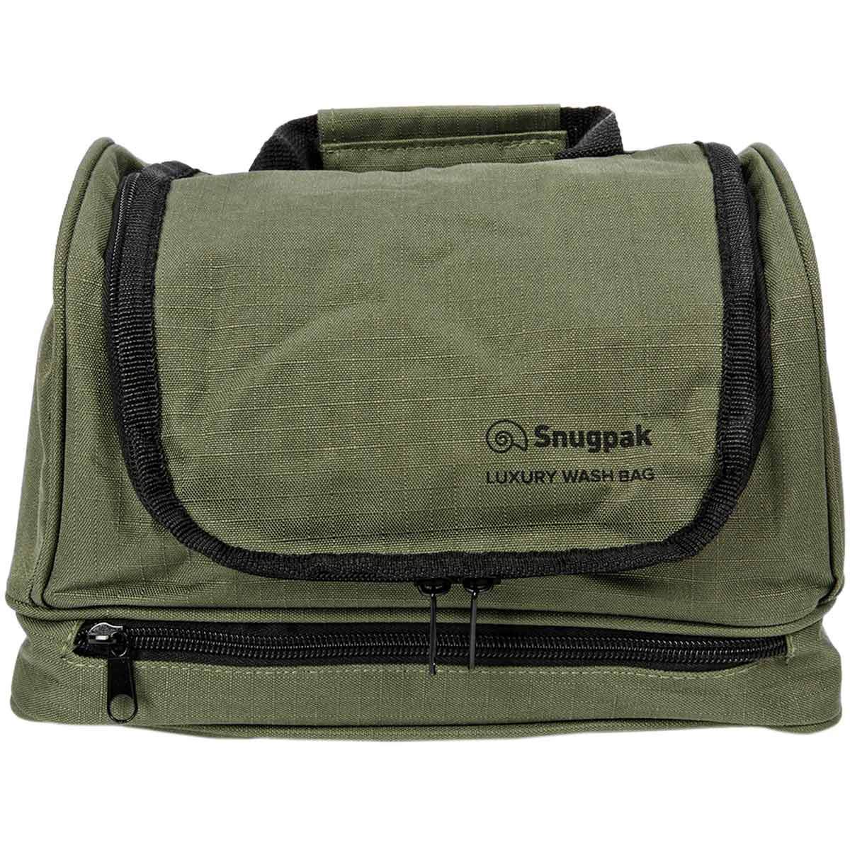 closed olive green snugpak wash bag