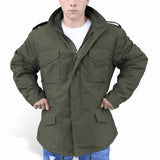 surplus m65 jacket olive front zipped