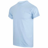 side view of light blue t-shirt