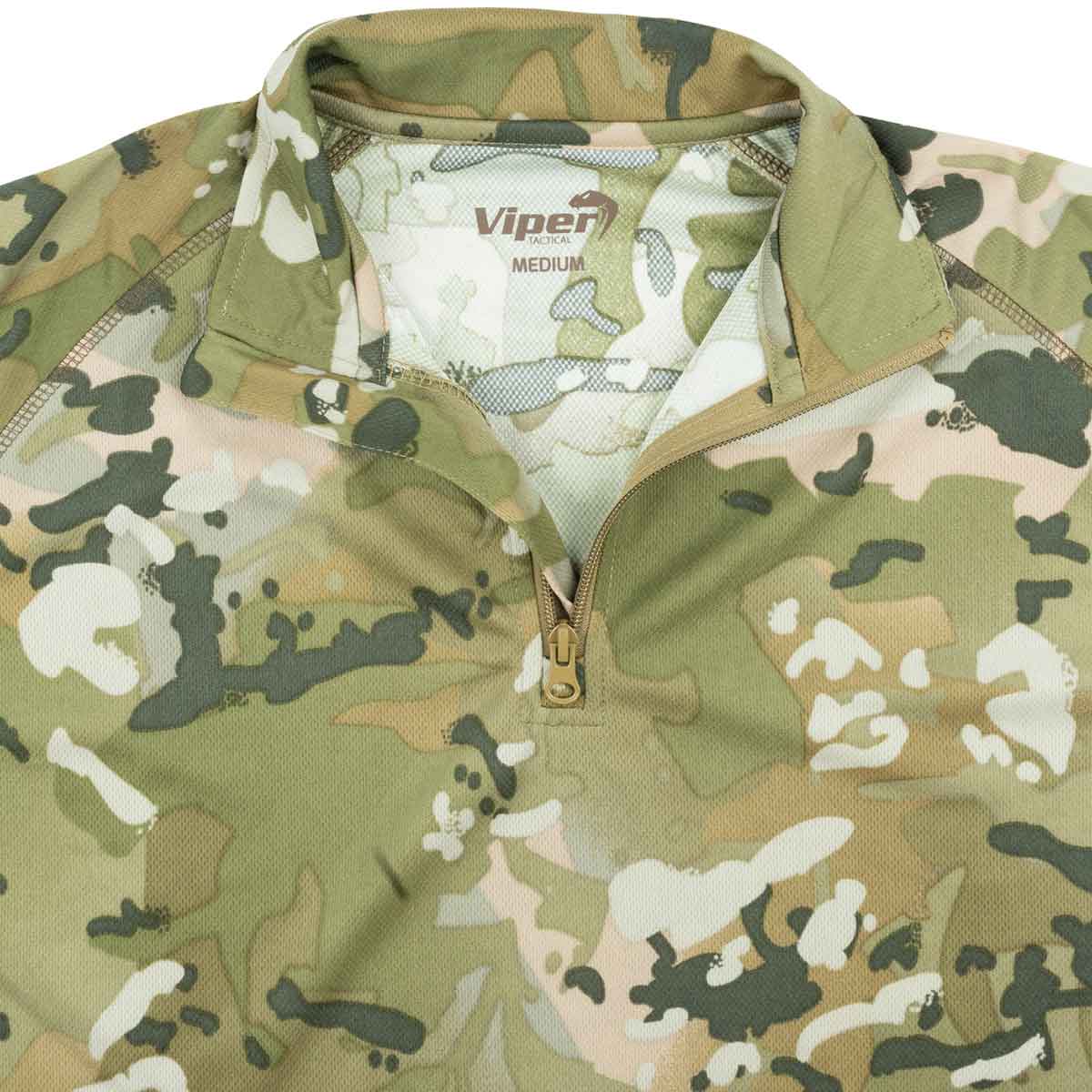 vcam quick dry viper mesh tech armour top collar zip