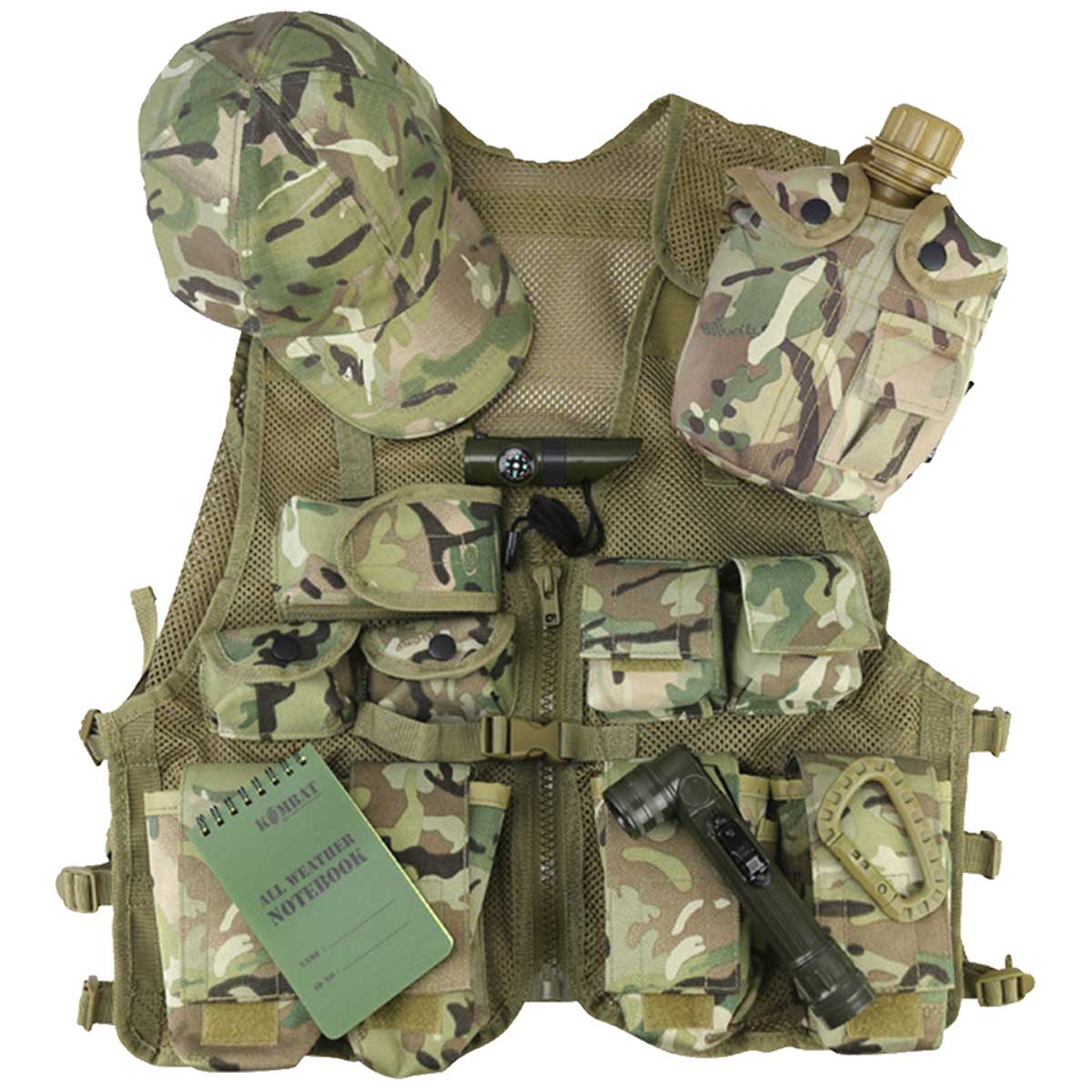 7 piece kombat kids btp camo adventure vest set