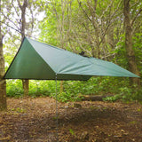 a frame setup of dd hammocks olive poncho tarp