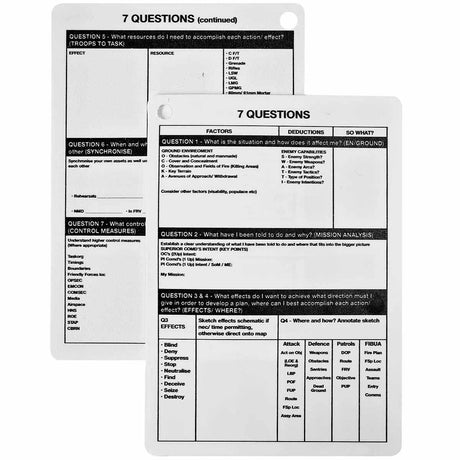 a6 7 questions plastic battle slate card