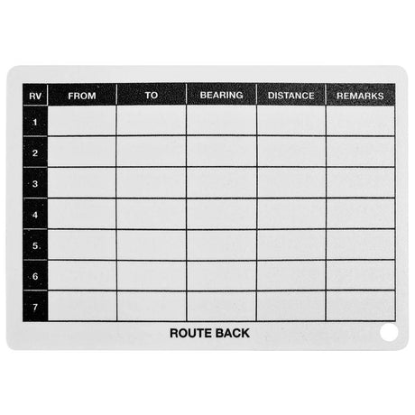 a6 route card plastic battle slate card reverse side
