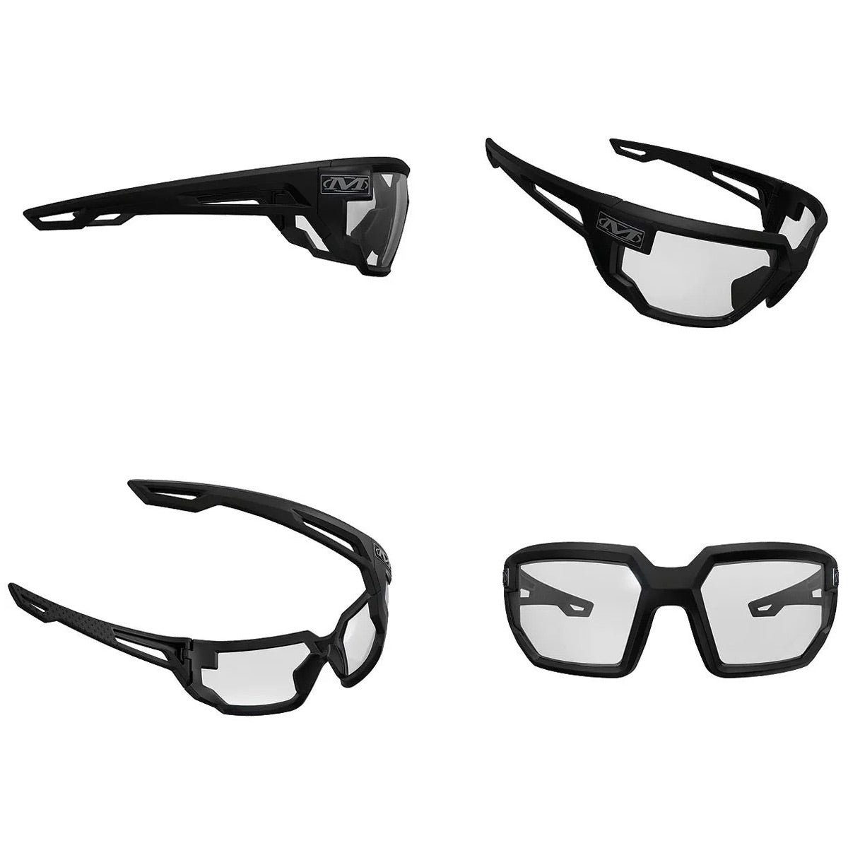 all angles of mechanix type x safety glasses with clear lens