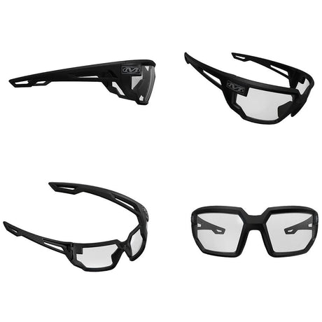 all angles of mechanix type x safety glasses with clear lens