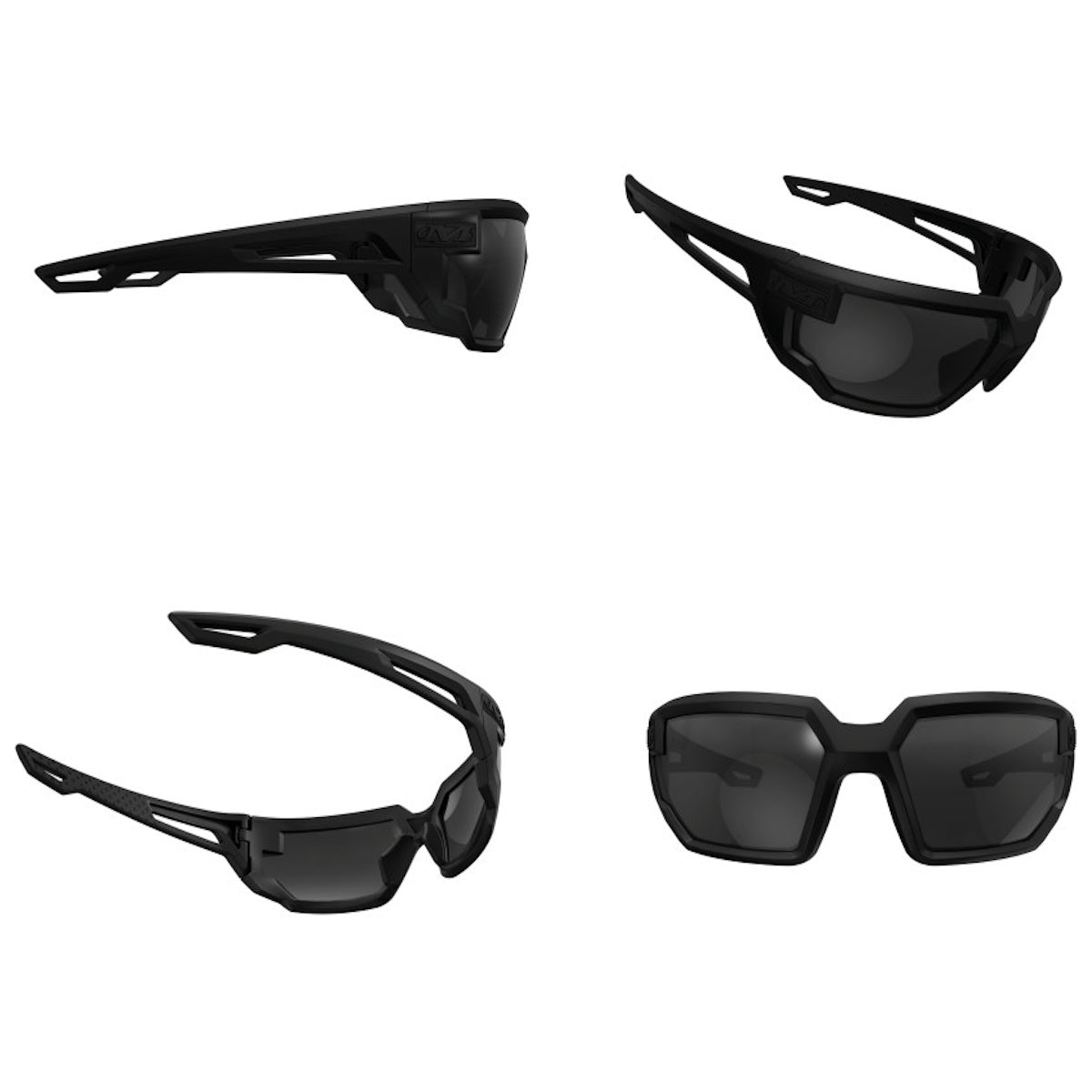 all angles of mechanix type x smoke lens ballistic safety glasses