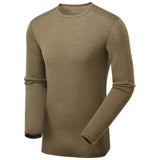 angle view of keela merino base layer ranger green crew top