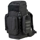 angled front view molle highlander pinnacle rucksack 50l black