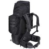 angled rear view of highlander forces elite pack 66l black