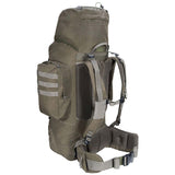 angled rear view of highlander forces elite pack 88l ranger green