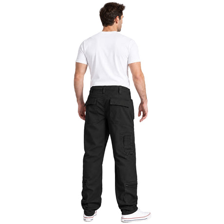 back pockets on surplus raw vintage black infantry cargo trousers