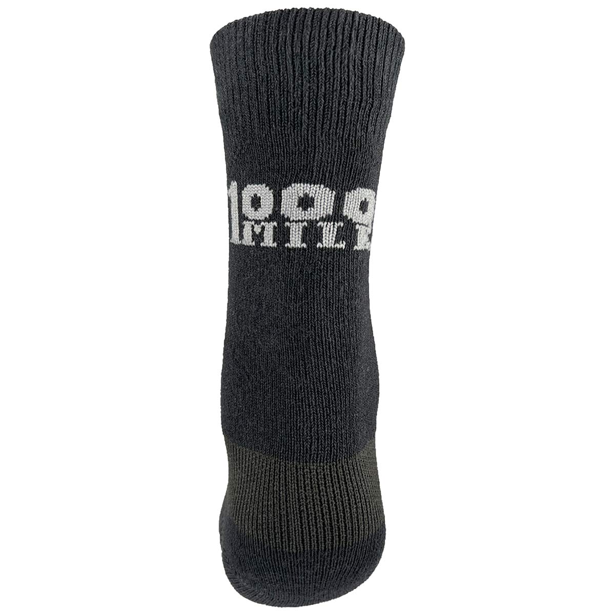back view of 1000 mile black double layer repreve socks