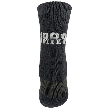 back view of 1000 mile black double layer repreve socks