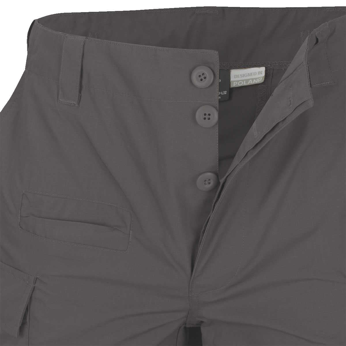 bdu shadow grey mk2 helikon trousers with button closure