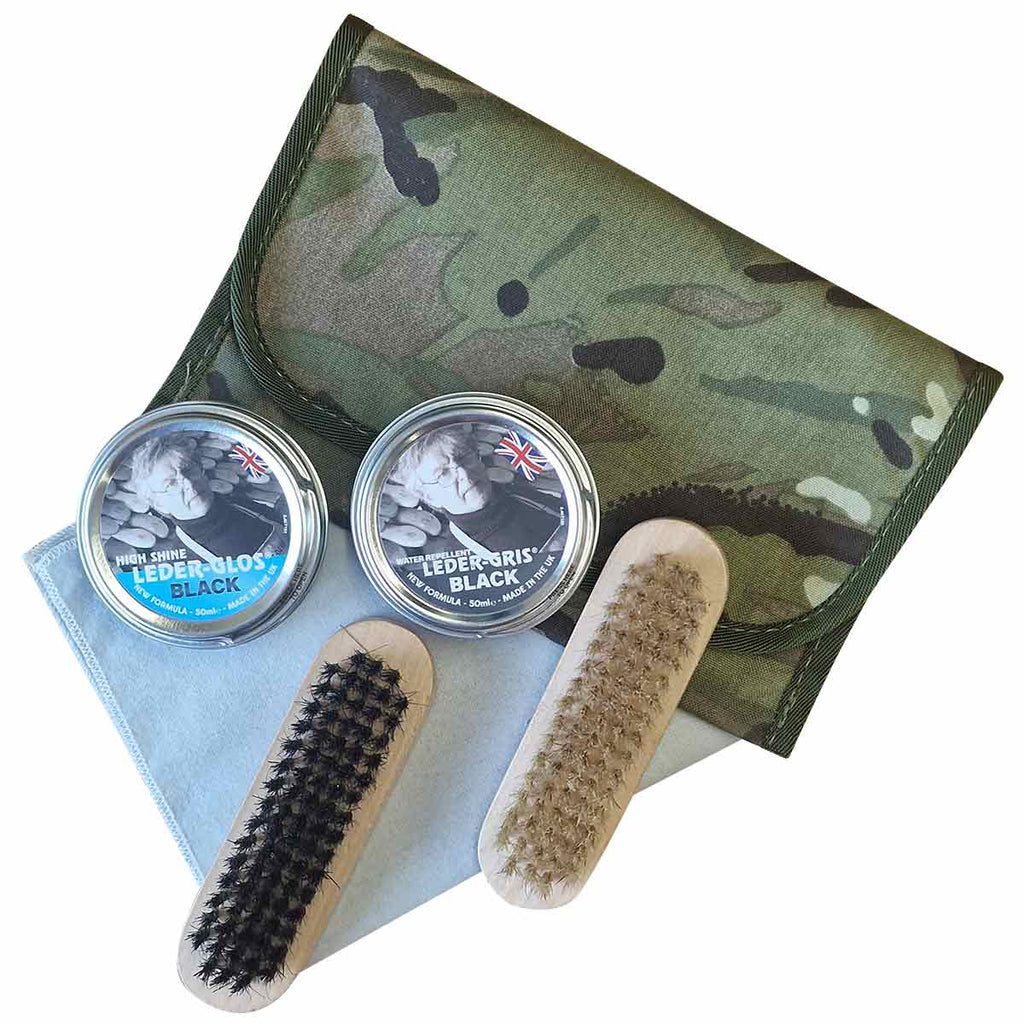 Boot Blacking Kit Military Boot Polishing Kit - Black & Brown | Military Kit