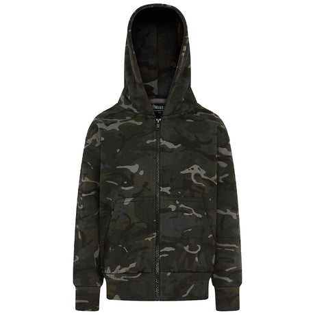 black btp kids kombat hoodie with hood up
