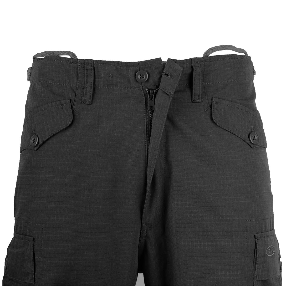 black highlander m65 combat trousers button and zip closure