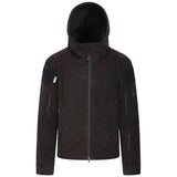 black kombat tactical recon hoodie with hood up
