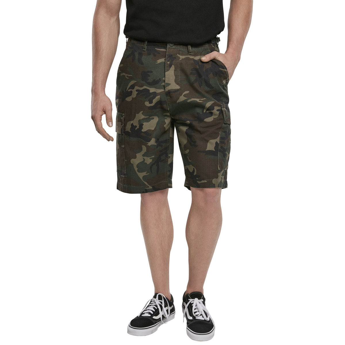 Brandit BDU Ripstop Shorts Woodland Camo - Free Delivery