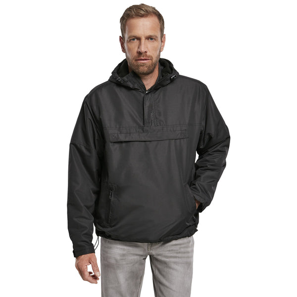 Brandit Windbreaker Jacket Black Fleece Lined - Free Delivery