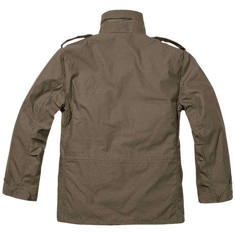 brandit m65 olive green field jacket rear laid flat