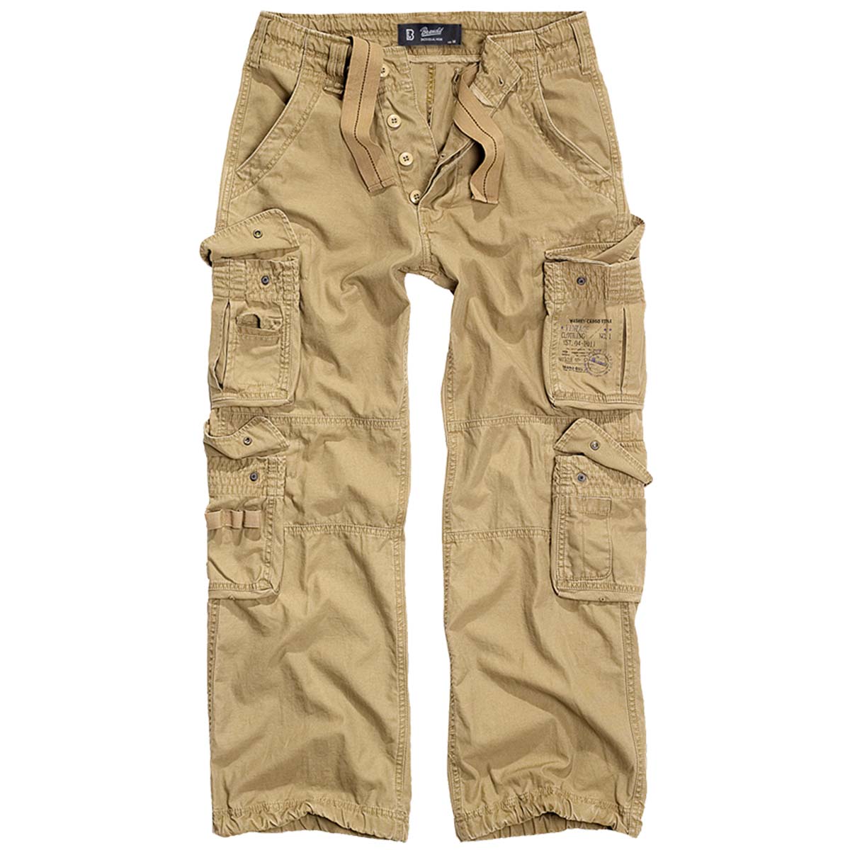 brandit pure vintage cargo trousers beige