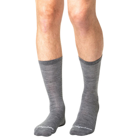 bridgedale base layer thermal liner boot sock twin pack grey on model