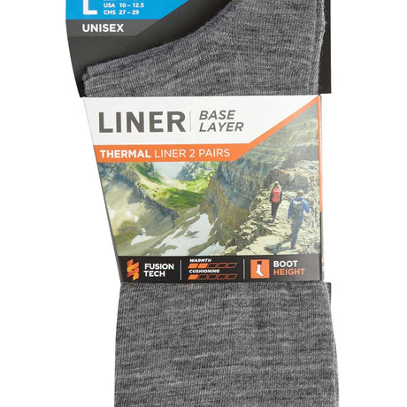 bridgedale base layer thermal liner boot sock twin pack grey