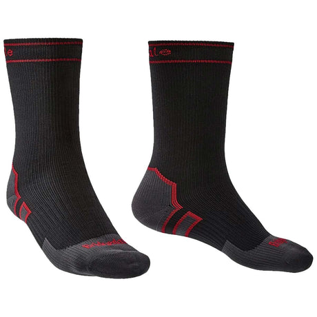 bridgedale stormsock heavyweight boot sock black pair with red accents