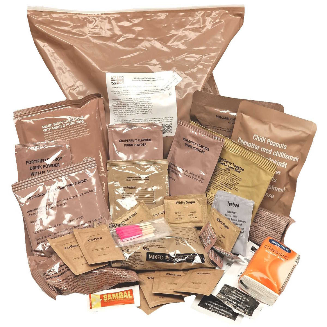 British Army 24H General Purpose Ration Pack - Menu 1 | Military Kit