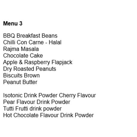 british army 24 hour halal ration pack menu 3