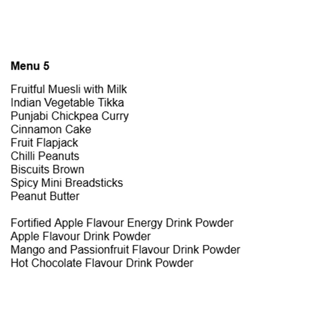 British Army 24 Hour Vegetarian Ration Pack - Menu 5 | Military Kit