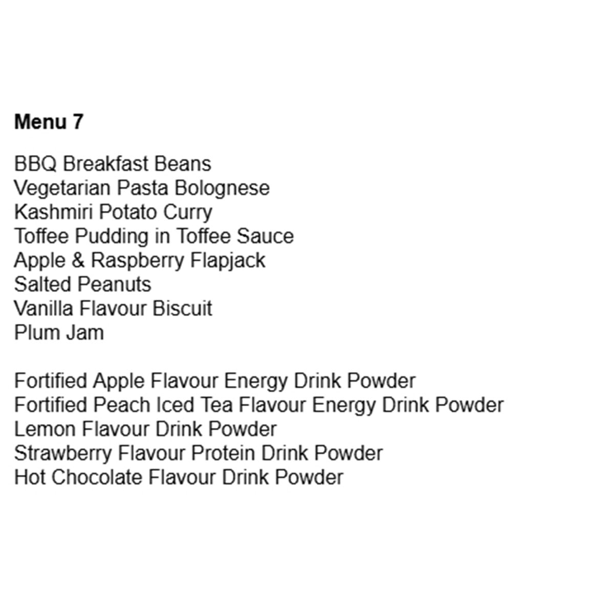 british army 24 hour vegetarian ration pack menu 7