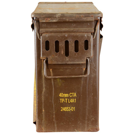 british army front view of handle on brown m548 ammo box grade 1